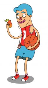 Personaje frutas montosa