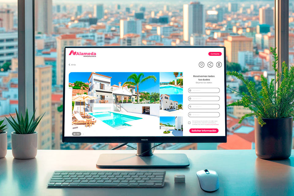 Web para inmobiliaria, mockup de la web
